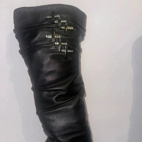 Over the knee Italian suede stiletto boots! With fur Size 38 - Picture 4 of 9